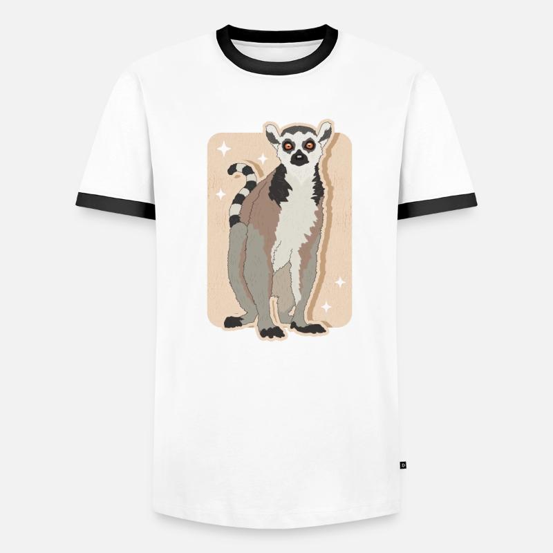 Lémuriens à queue annelée Cadeau de lémuriens à queue annelée T-shirt contrasté Homme