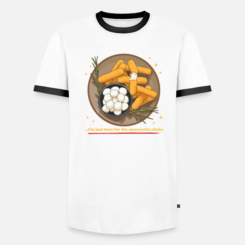 Mozzarella Sticks Lover Cheese Gift Men's Ringer Shirt