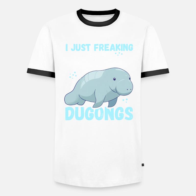 Dugong cochons lamantin à queue fourchue cadeau T-shirt contrasté Homme
