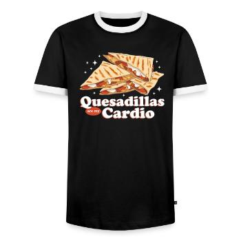 Quesadilla Quesadillas Tortilla Gift - Men's Ringer Shirt - black/white - Front - AI Model Female 172 light (172cm) & AI Model Male 178 light (178cm)