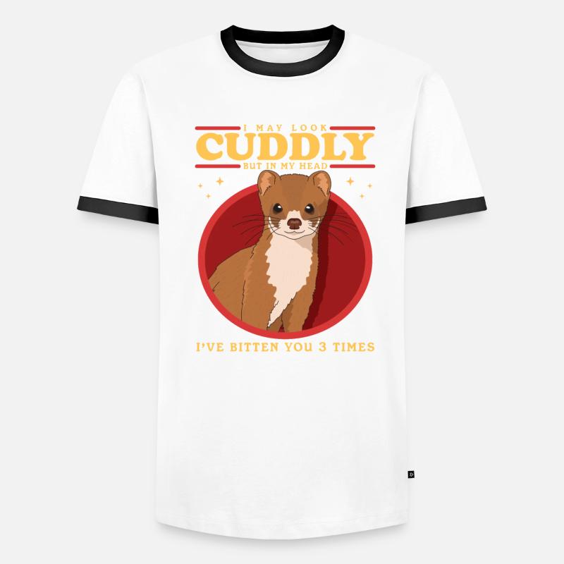 Cadeau Weasel Mouse Weasel Hermännchen T-shirt contrasté Homme