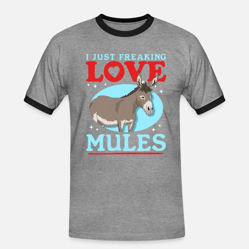 mule mule mule gift - Men's Ringer Shirt - heather grey/black