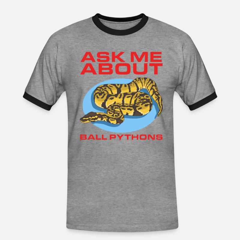 King Python Python Snake Gifts - Men's Ringer Shirt - heather grey/black