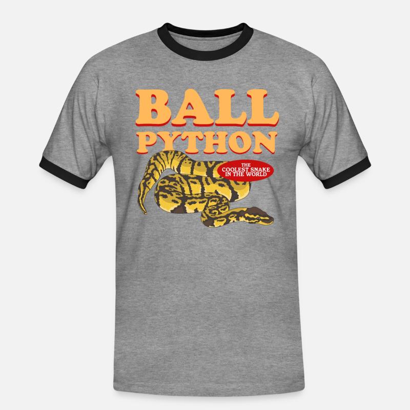 King Python Python Snakes Gift - Men's Ringer Shirt - heather grey/black
