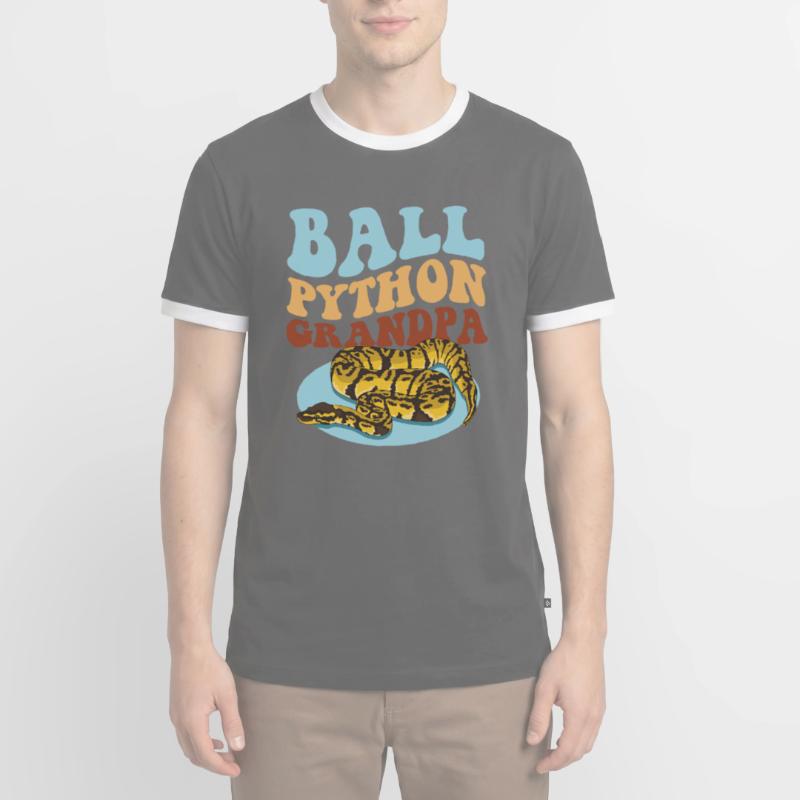 Roi Python Grand-père Python serpent cadeau T-shirt contrasté Homme