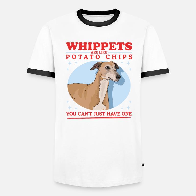 Whippet Cadeaux de lévrier anglais T-shirt contrasté Homme