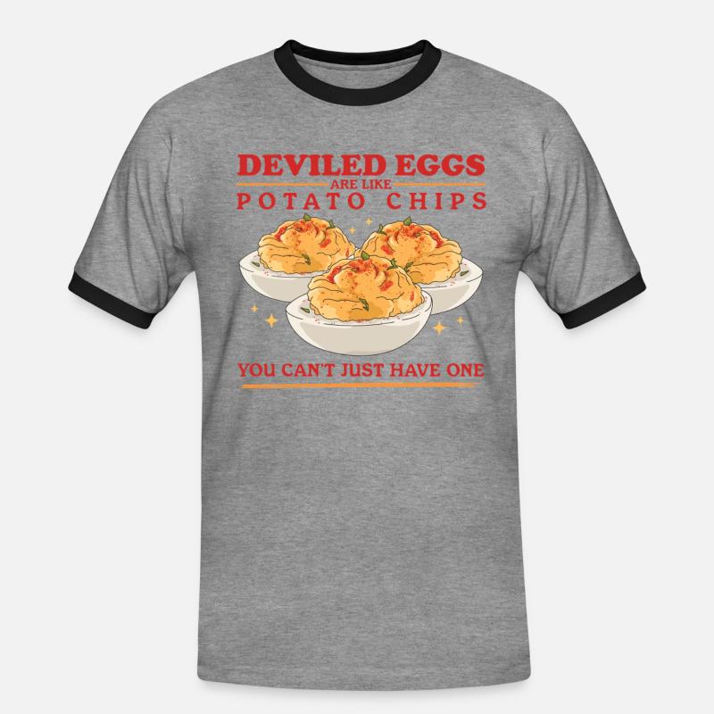 Stuffed Eggs Deviled Eggs Gifts - Men's Ringer Shirt - heather grey/black