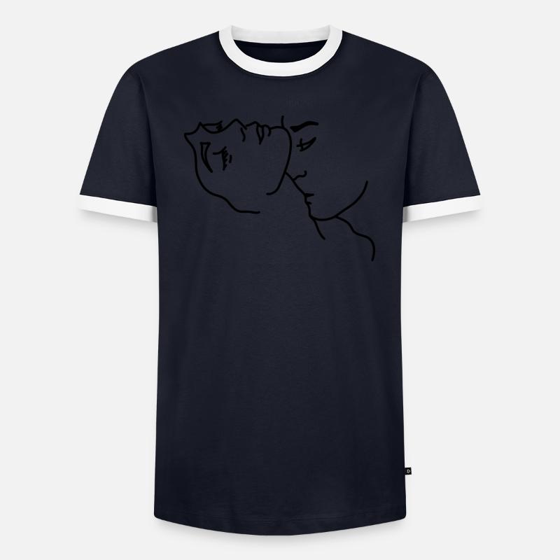 Baiser l'amour du cou T-shirt contrasté Homme
