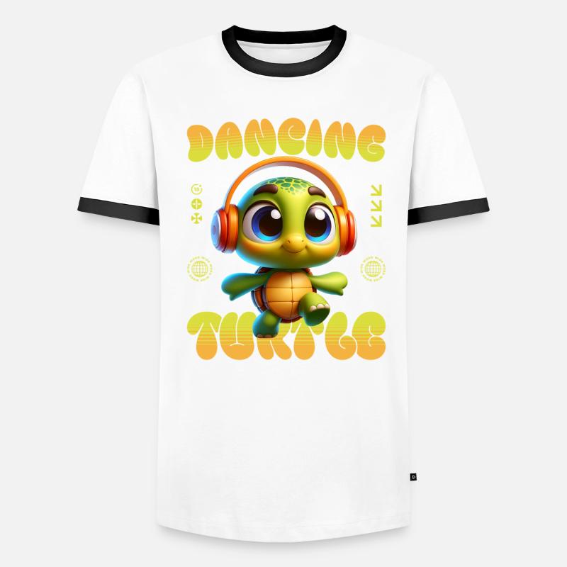 Dancing Turtle Music Männer Kontrast-T-Shirt