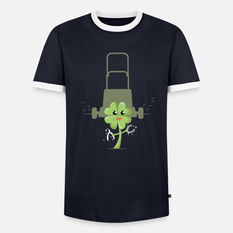 Ein Kleeblatt wird gemäht Männer Kontrast-T-Shirt