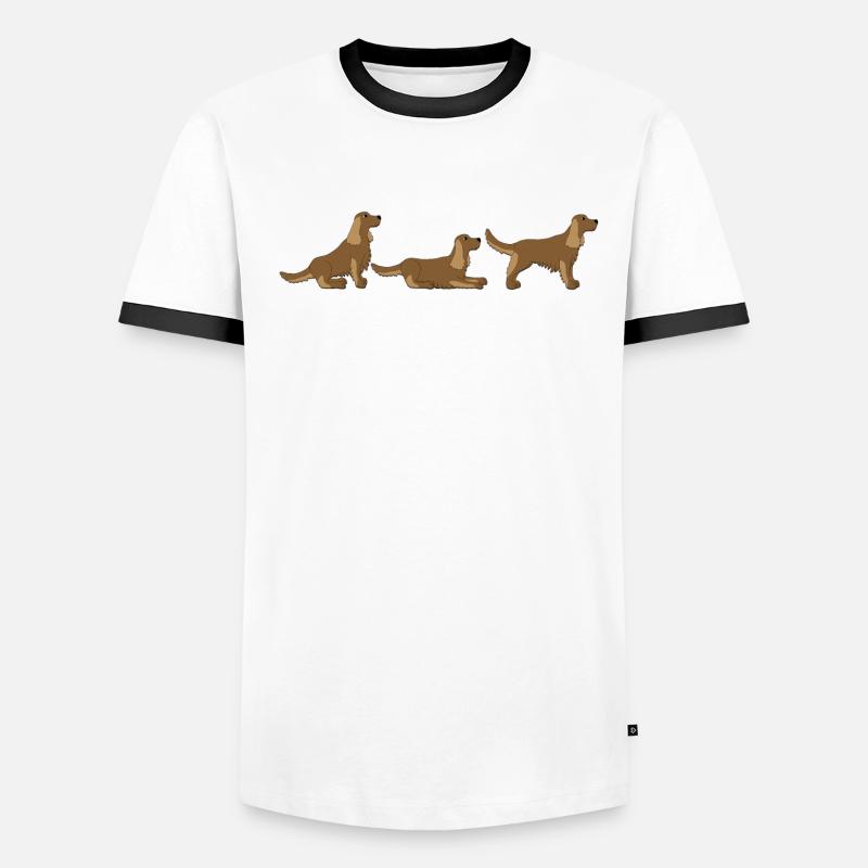 Sitz Platz Steh Cocker Spaniel Männer Kontrast-T-Shirt