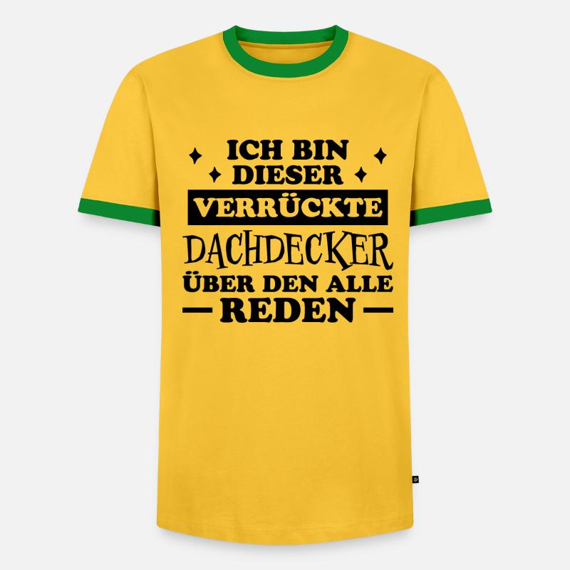 Dachdecker Handwerker Spruch Dachdecker Geschenk - Männer Kontrast-T-Shirt - Grau meliert/Schwarz