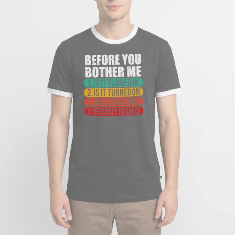 Funny Tech Support / Computer Techie Nerd Gift Men's Ringer Shirt