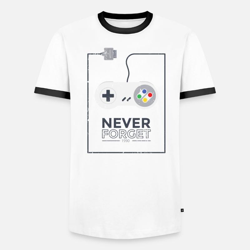 Super Console Gaming - Never Forget Retro 1990 Men's Ringer Shirt