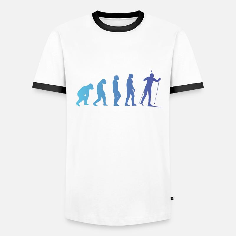 Biathlon Wintersport Evolution Geschenk Biathlet Männer Kontrast-T-Shirt