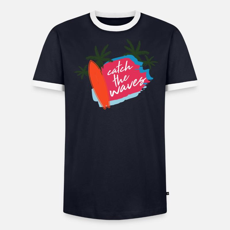 Été sort Plage Surf T-shirt contrasté Homme