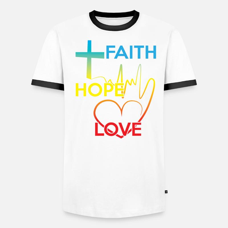 Glauben Hoffnung Liebe Geschenk Kirche Männer Kontrast-T-Shirt