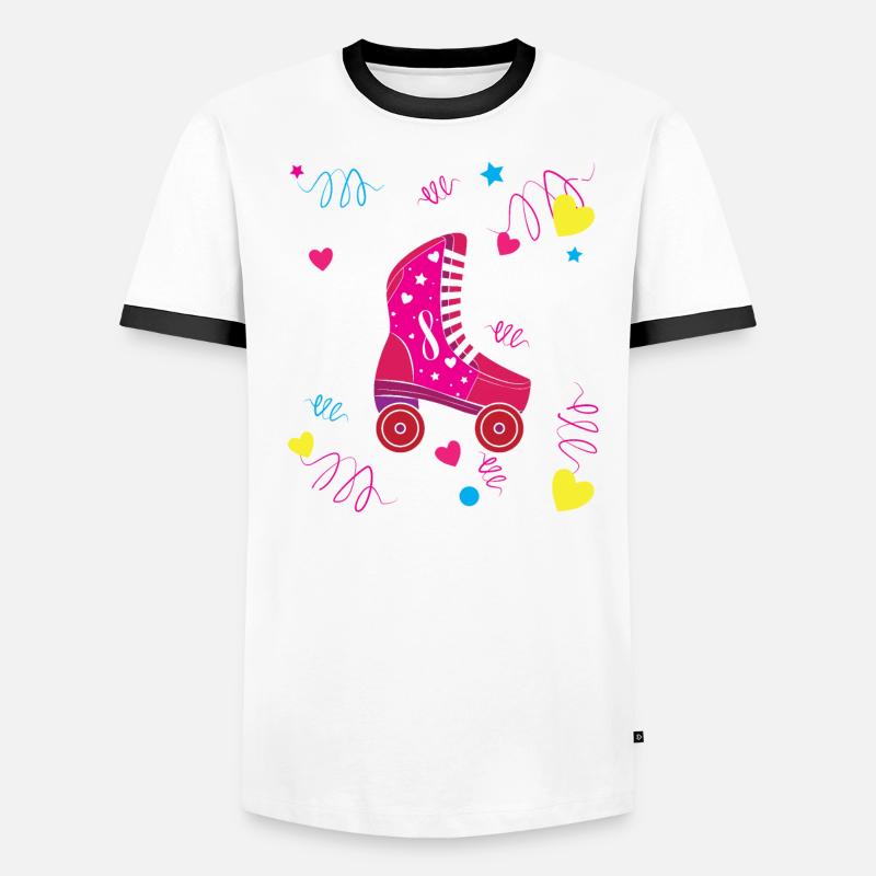 Rollerblade Pink Roller Roller Roller Patinage T-shirt contrasté Homme