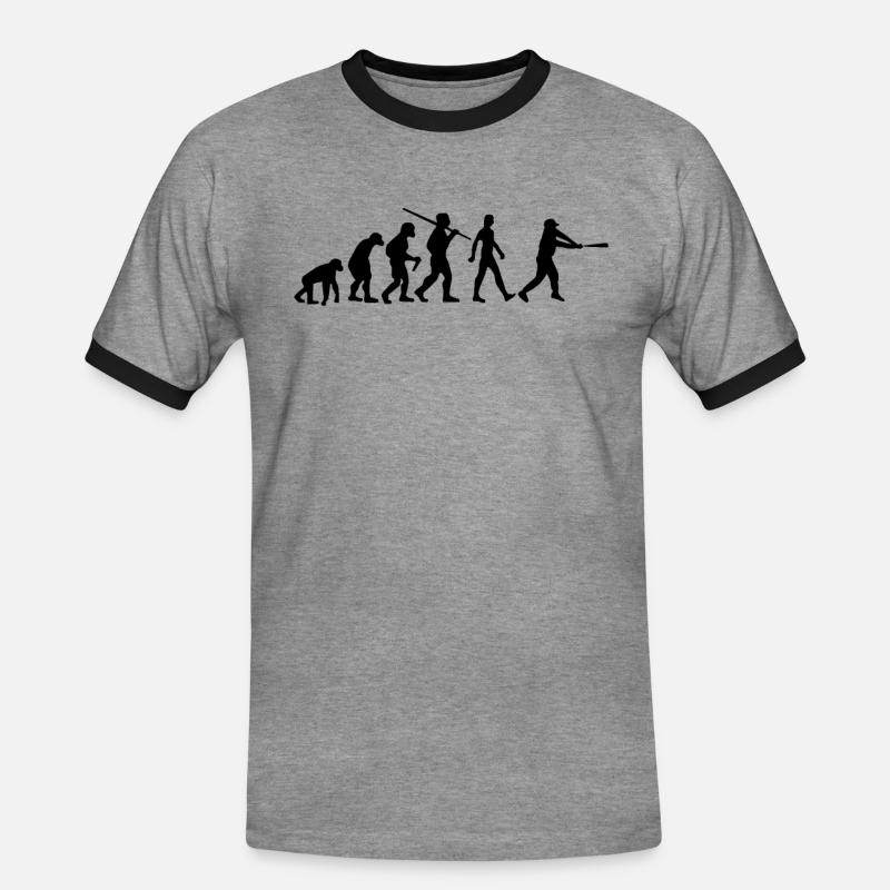 Baseball Evolution Batter Evolution - Männer Kontrast-T-Shirt - Grau meliert/Schwarz