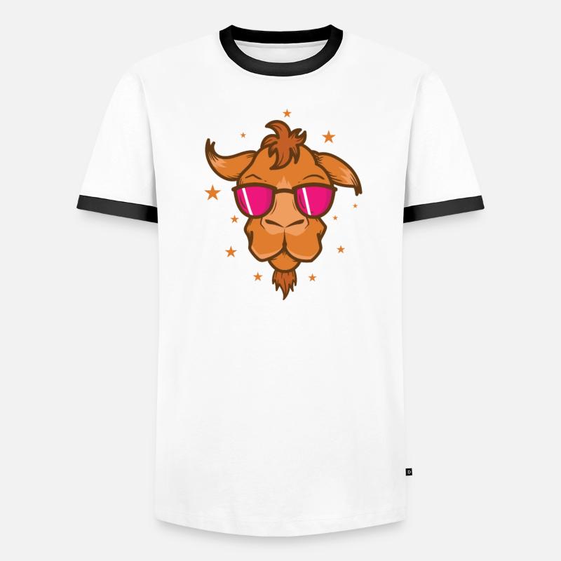 cooles Kamel mit Sonnenbrille Dromedar Männer Kontrast-T-Shirt