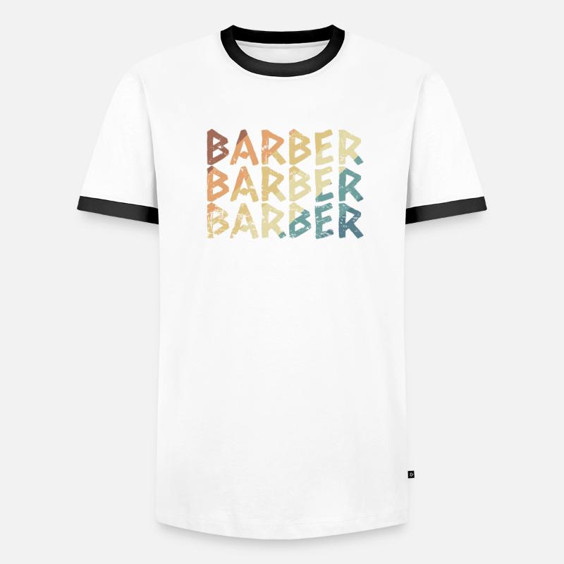 Barbier Coiffeur Profession Coupe de cheveux T-shirt contrasté Homme
