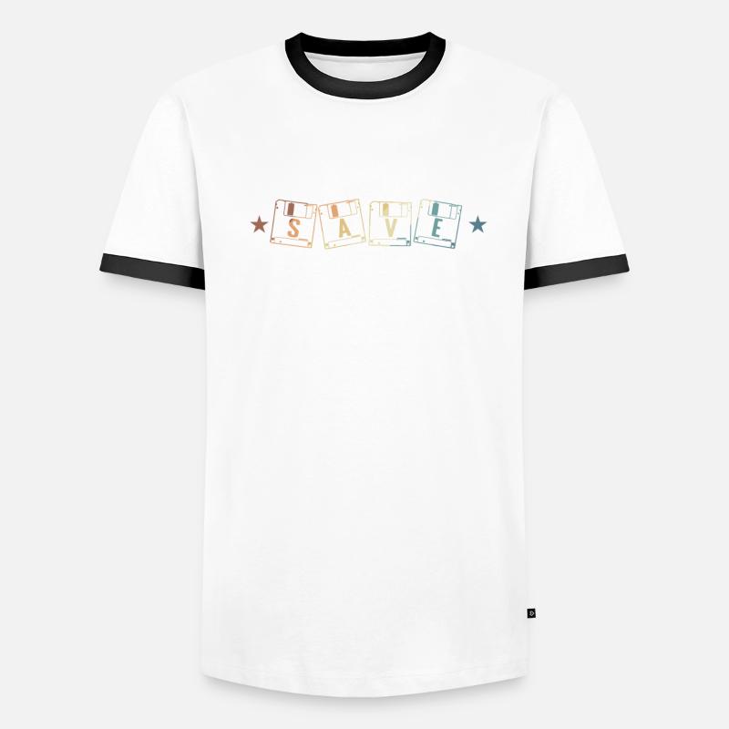 Save Disk Retro Storage Module Disk Men's Ringer Shirt