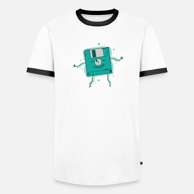 Floppy Disk Dances Retro Storage Module Disk Men's Ringer Shirt
