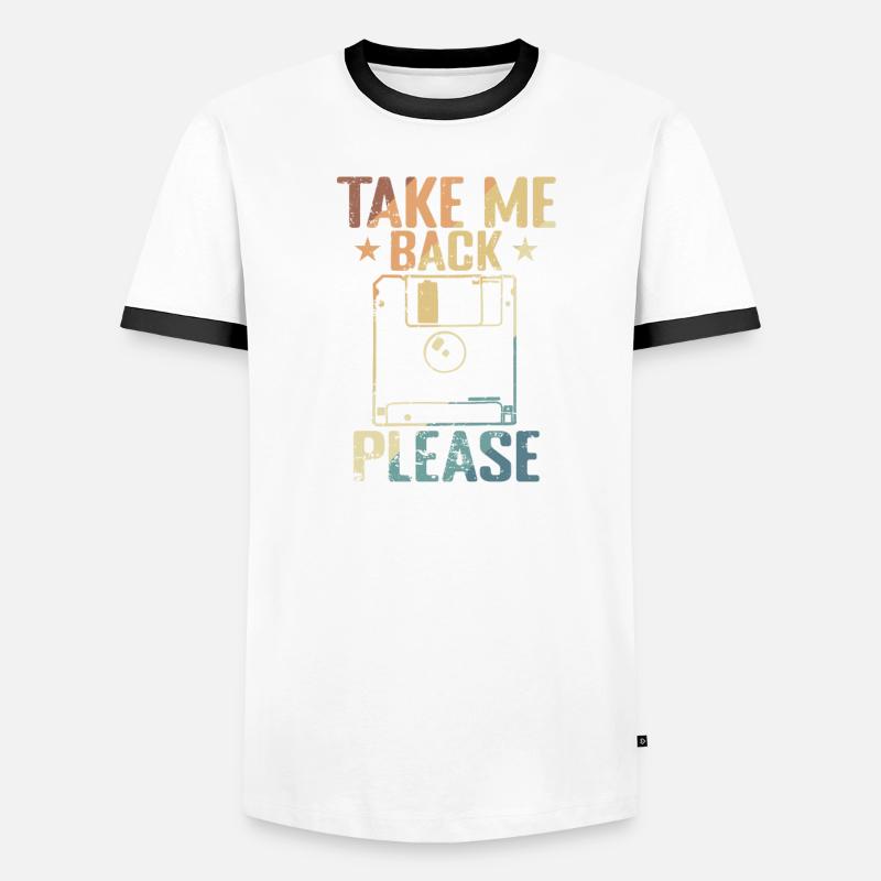 Take me back Please Floppy Disk Module de stockage rétro T-shirt contrasté Homme