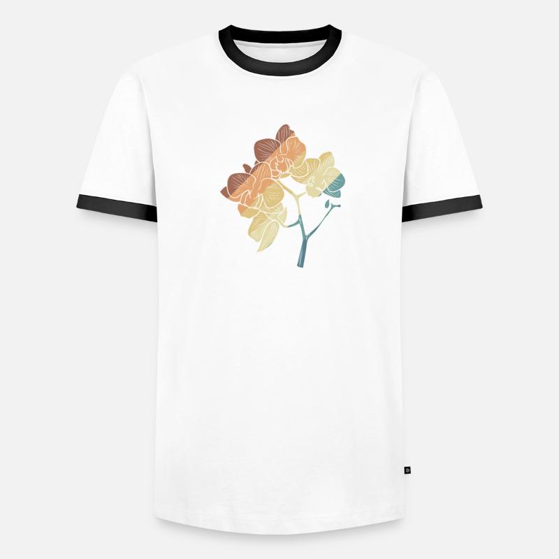 Orchidée Fleur Fleur Botanique T-shirt contrasté Homme