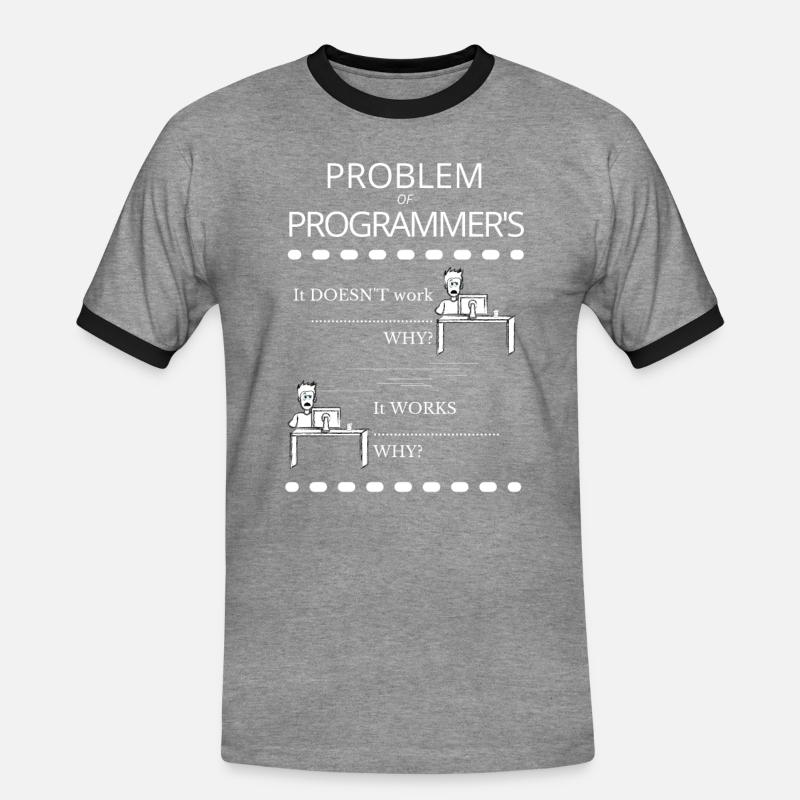 Lustiges Programmierer Problem - Männer Kontrast-T-Shirt - Grau meliert/Schwarz