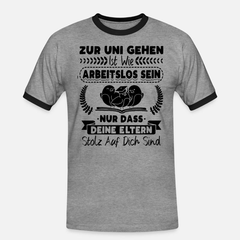 Student Studentin Studium Studienbeginn - Männer Kontrast-T-Shirt - Grau meliert/Schwarz