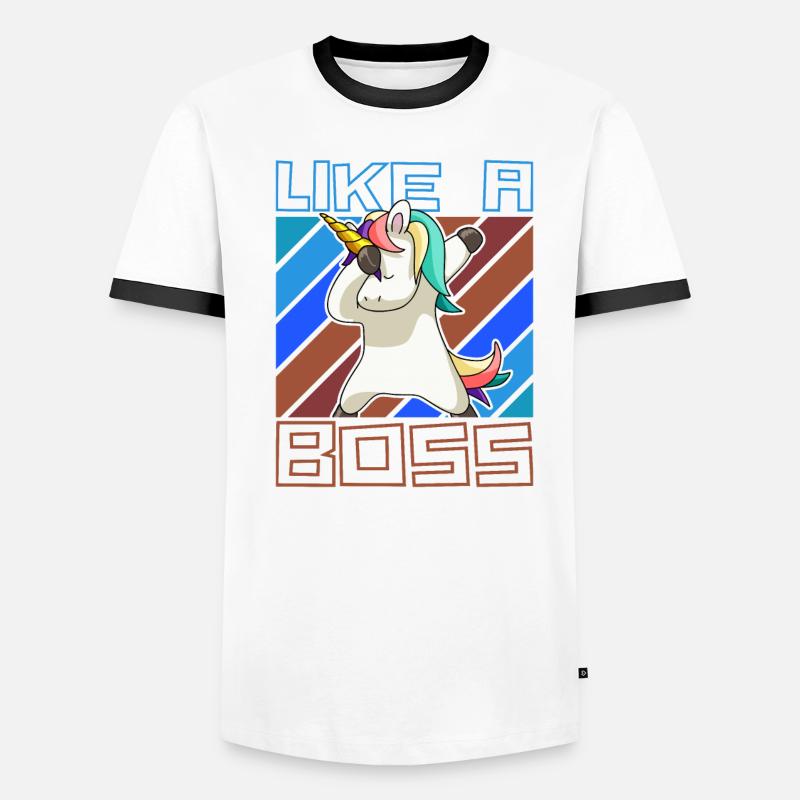 Comme un patron - Drôle de licorne Dabbing Saying T-shirt contrasté Homme