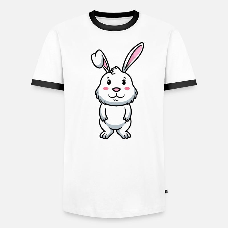 White Rabbit Emoticons Rabbit Men's Ringer Shirt