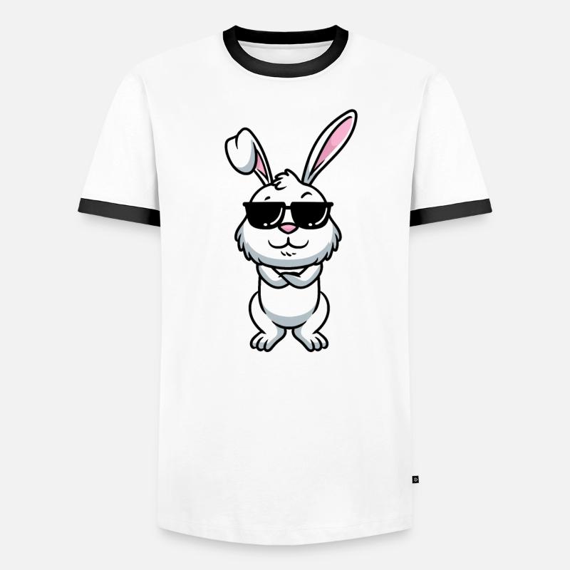White Rabbit Emoticons Rabbit Men's Ringer Shirt