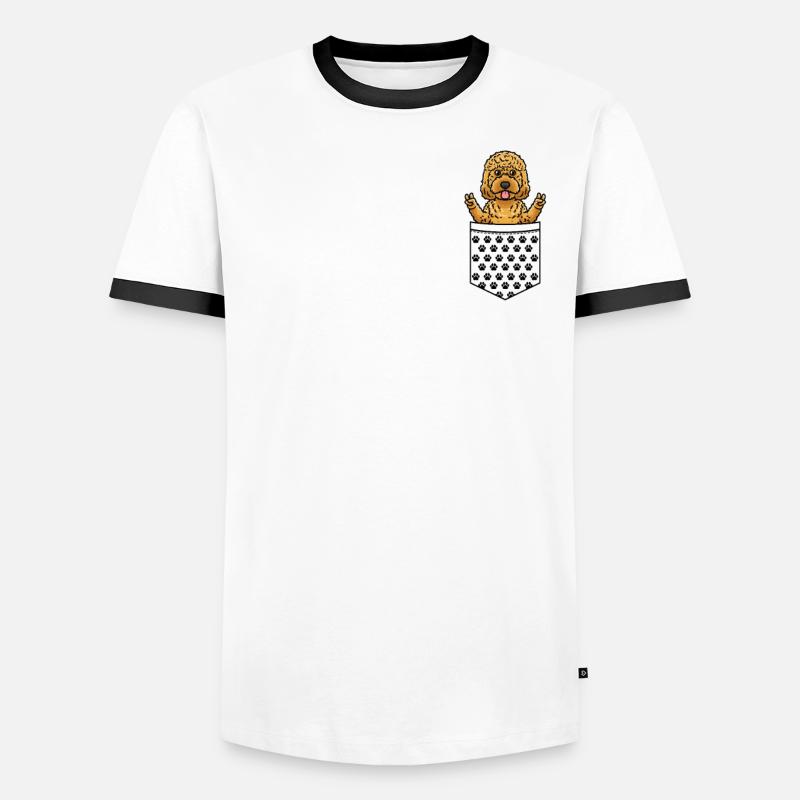 Cockapoo Chien dans le sac T-shirt contrasté Homme