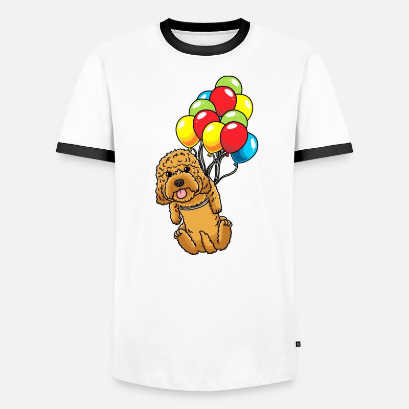 Cockapoo chien avec ballons T-shirt contrasté Homme
