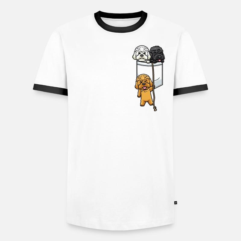 Cockapoo Chien dans le sac T-shirt contrasté Homme