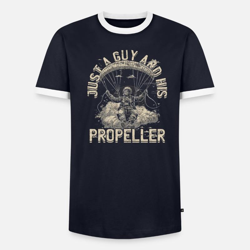 Paramotoring Just A Guy And His Propeller Männer Kontrast-T-Shirt