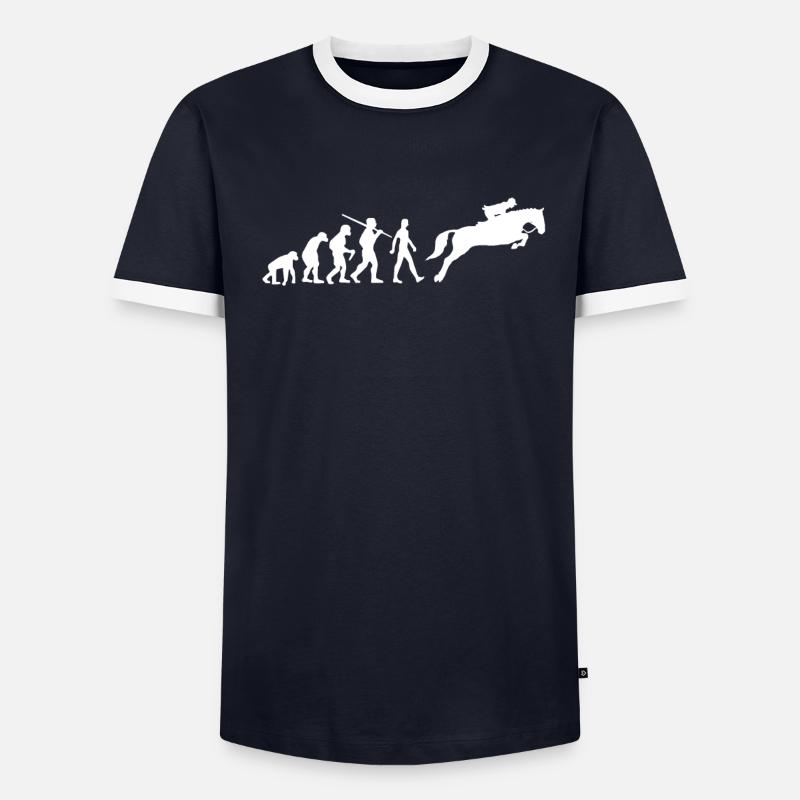 Cavalli da corsa evolution - Maglietta Contrast da uomo - grigio melange/nero