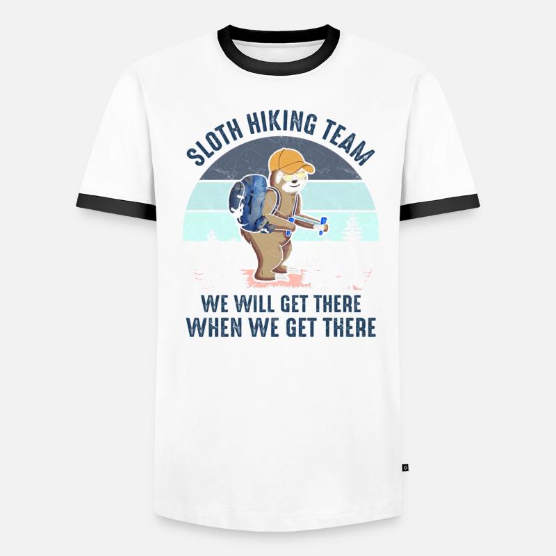 Sloth Hiking Team Will Get There When We Get There Men's Ringer Shirt