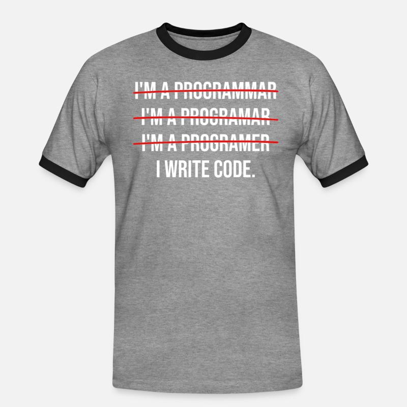 Ich bin Programmierer - Männer Kontrast-T-Shirt - Grau meliert/Schwarz