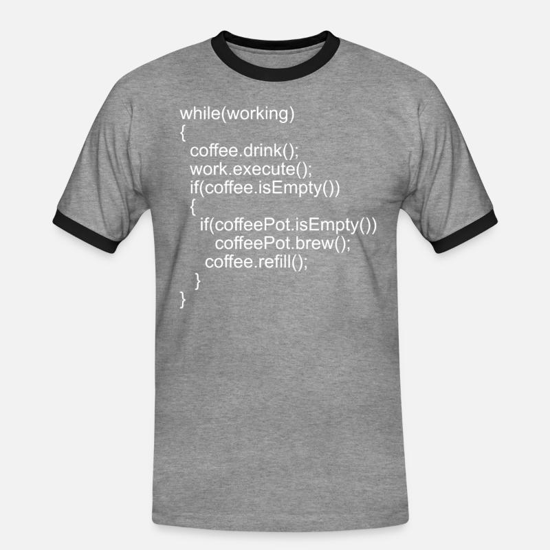 Code source Code du programme pour les programmeurs - T-shirt contrasté Homme - gris chiné/noir