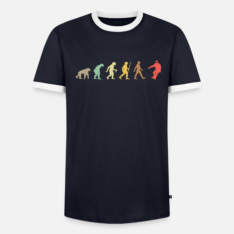 Snowboarding Retro Snowboard Evolution Snowboarder - Men's Ringer Shirt - undefined