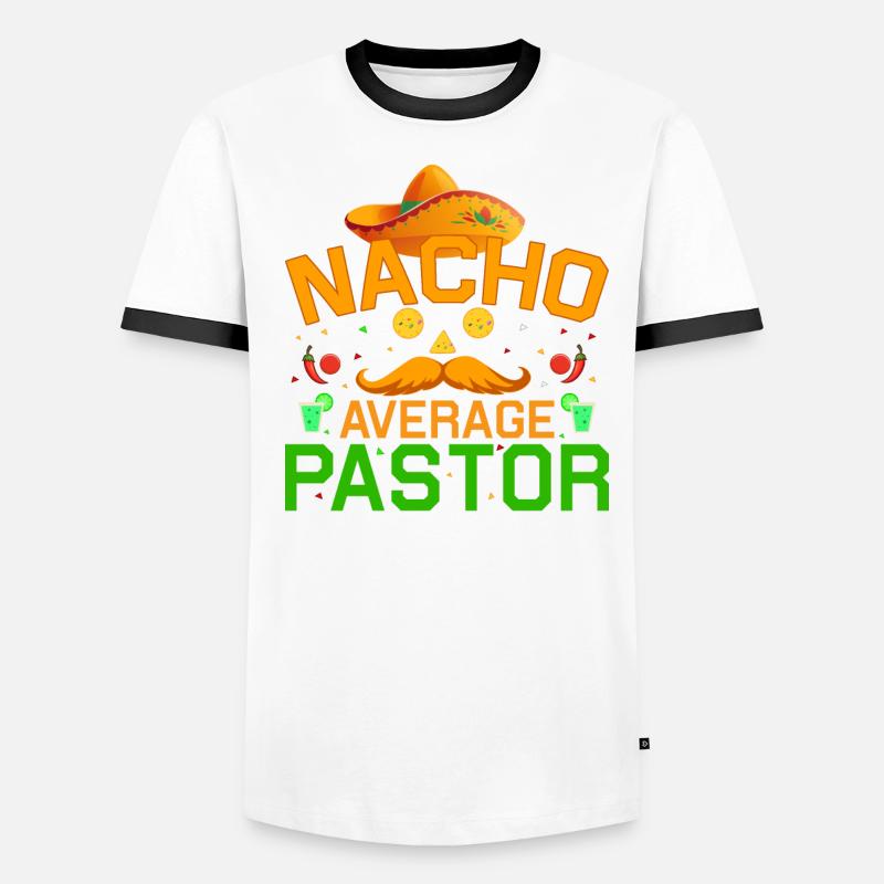 Nacho Moyenne Pasteur Prédicateur Chef religieux T-shirt contrasté Homme