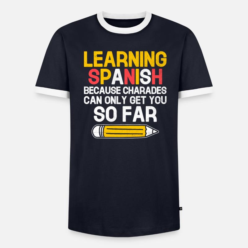Fremdsprachenlehrer Schule Sprachlehrer - Männer Kontrast-T-Shirt - undefined