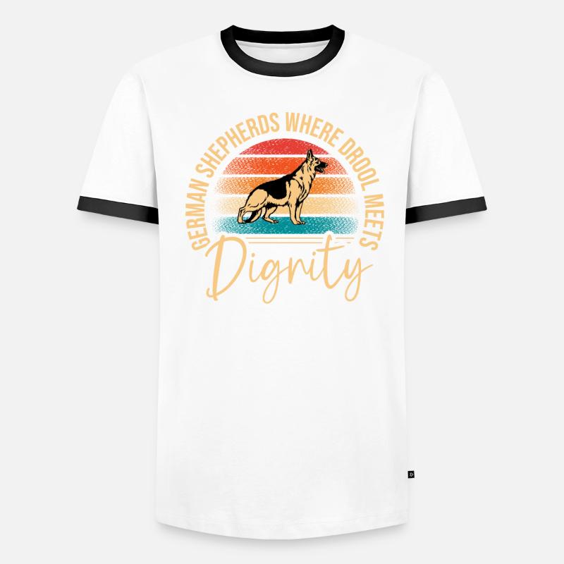 German Shepherds Where Drool Meets Dignity Shepher Men's Ringer Shirt