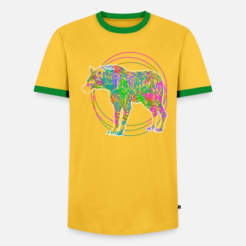 Bunte Hyäne - Männer Kontrast-T-Shirt - undefined
