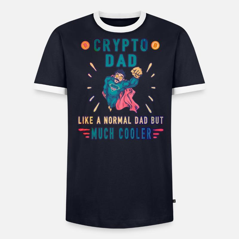 Bitcoin Crypto Vater Papa Trader Krypto ryptocoins Männer Kontrast-T-Shirt