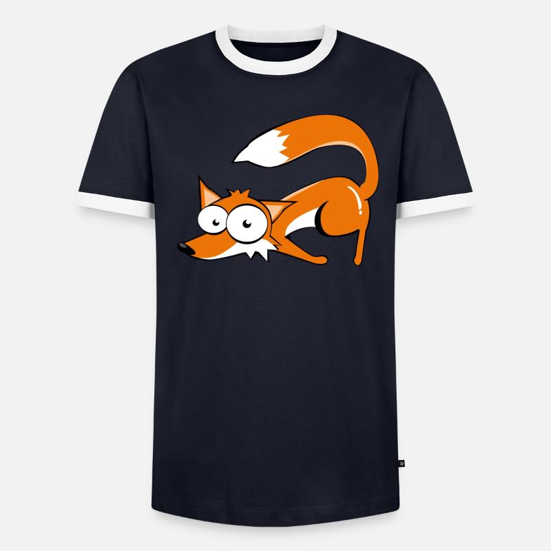 Fuchs Männer Kontrast-T-Shirt