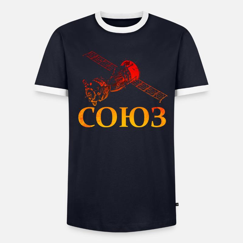 Soyuz spacecraft Soviet Union Men's Ringer Shirt